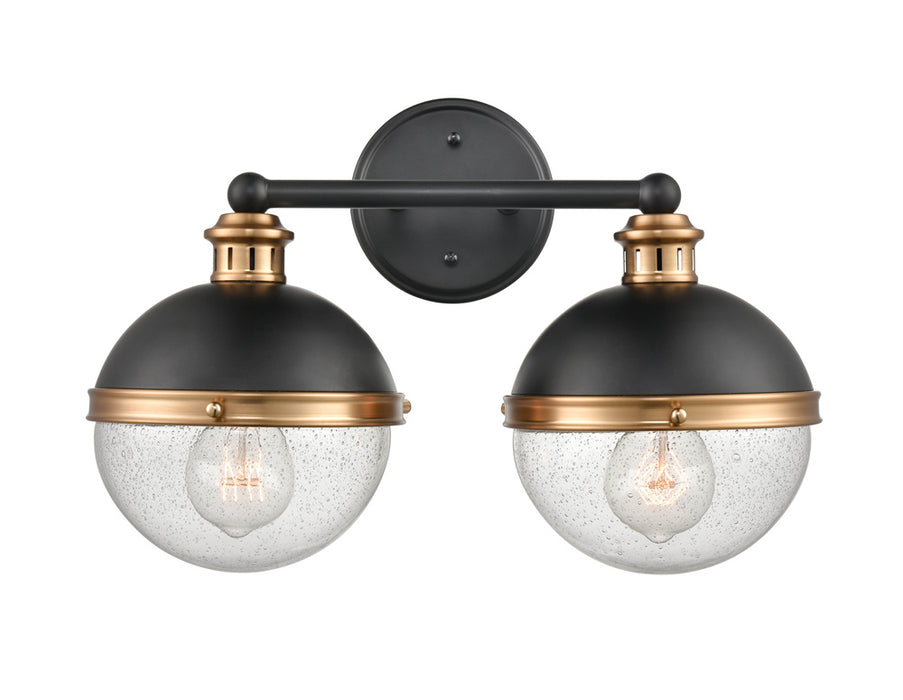 Millennium 4252-MB/AB Two Light Vanity, Matte Black/ Aged Brass