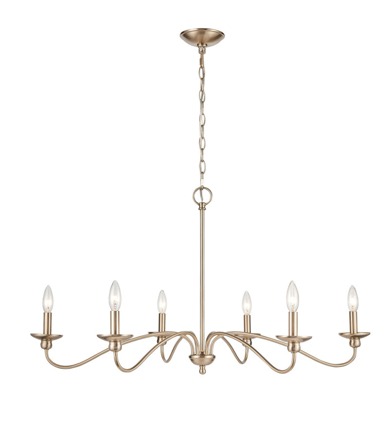 Millennium 4386-MG Six Light Chandelier, Modern Gold