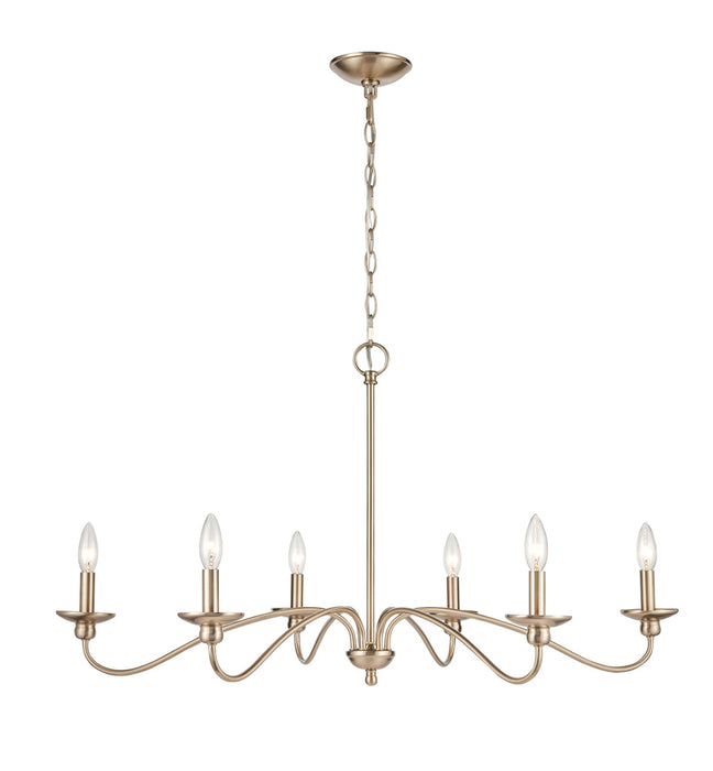 Millennium 4386-MG Six Light Chandelier, Modern Gold