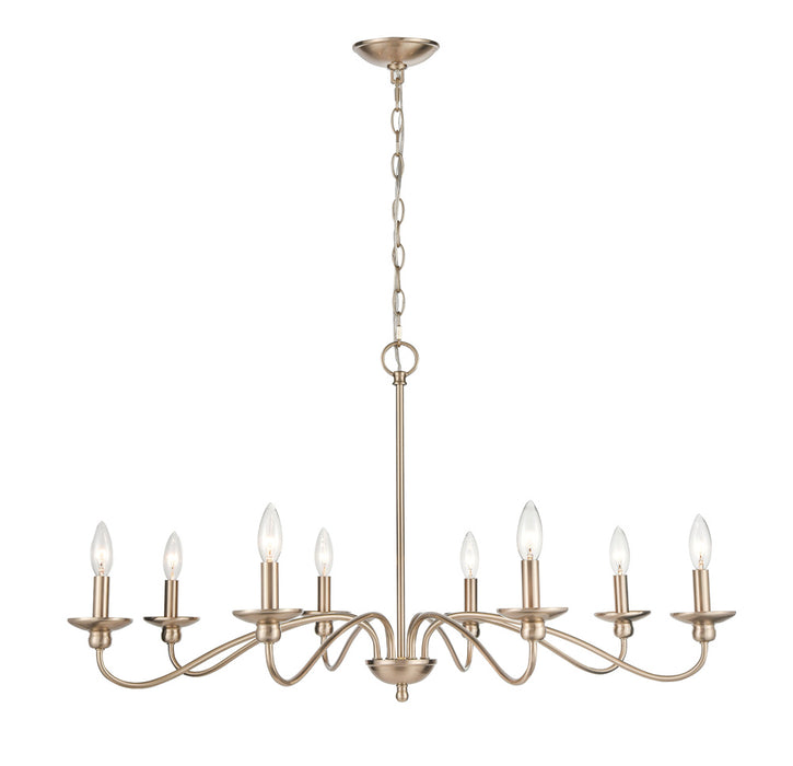 Millennium 4388-MG Eight Light Chandelier, Modern Gold