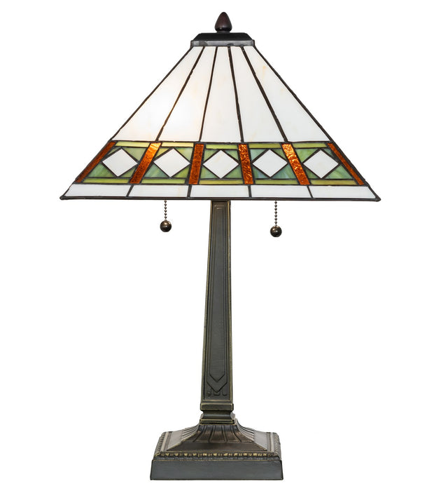 Meyda Tiffany 258723 Two Light Table Lamp, Mahogany Bronze