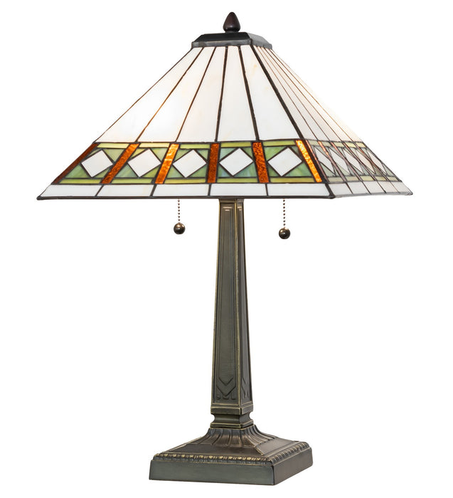 Meyda Tiffany 258723 Two Light Table Lamp, Mahogany Bronze