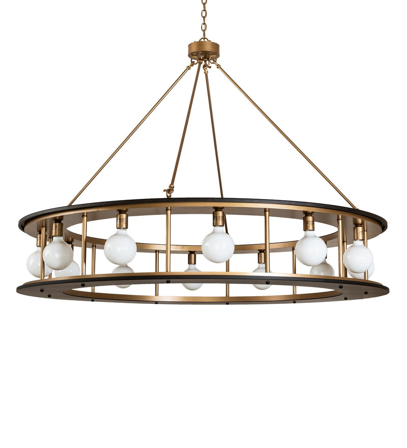Meyda Tiffany 262053 LED Pendant, Gold Metallic / Oil Rubbed Bronze