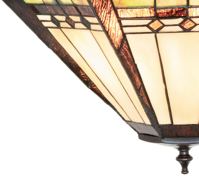 Meyda Tiffany 262190 Three Light Semi-Flushmount, Mahogany Bronze