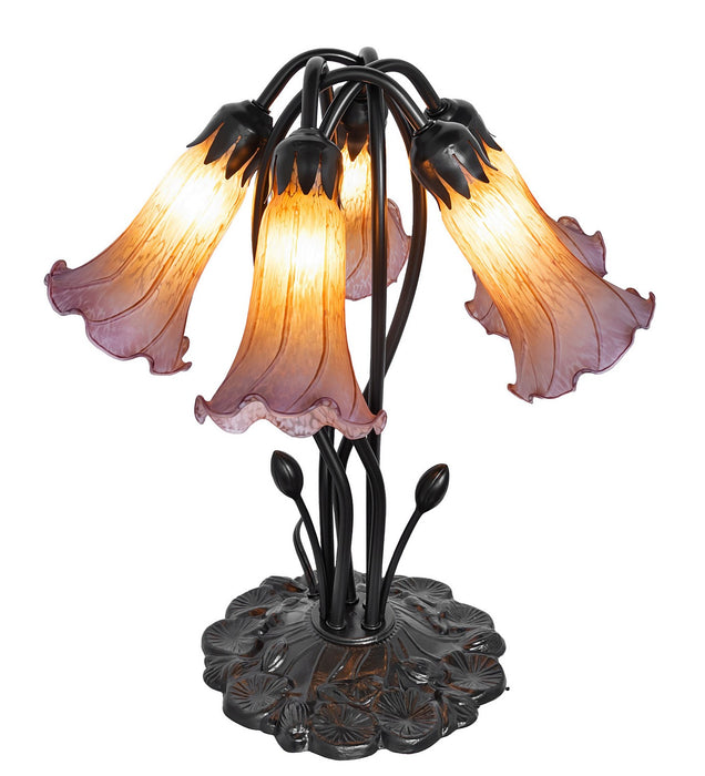 Meyda Tiffany 262222 Five Light Table Lamp, Mahogany Bronze
