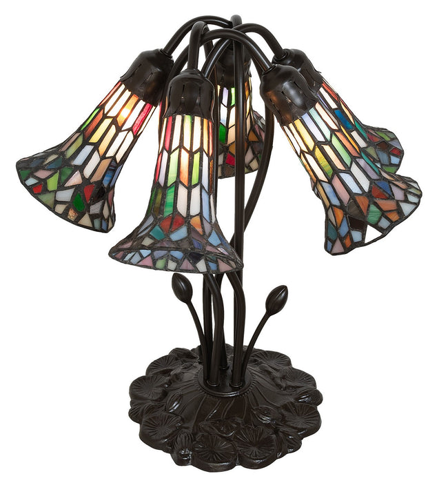 Meyda Tiffany 262234 Five Light Table Lamp, Mahogany Bronze