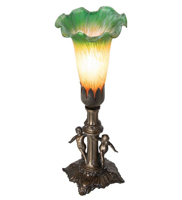 Meyda Tiffany 262935 One Light Mini Lamp, Antique Brass