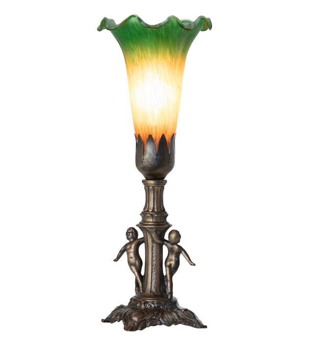 Meyda Tiffany 262935 One Light Mini Lamp, Antique Brass