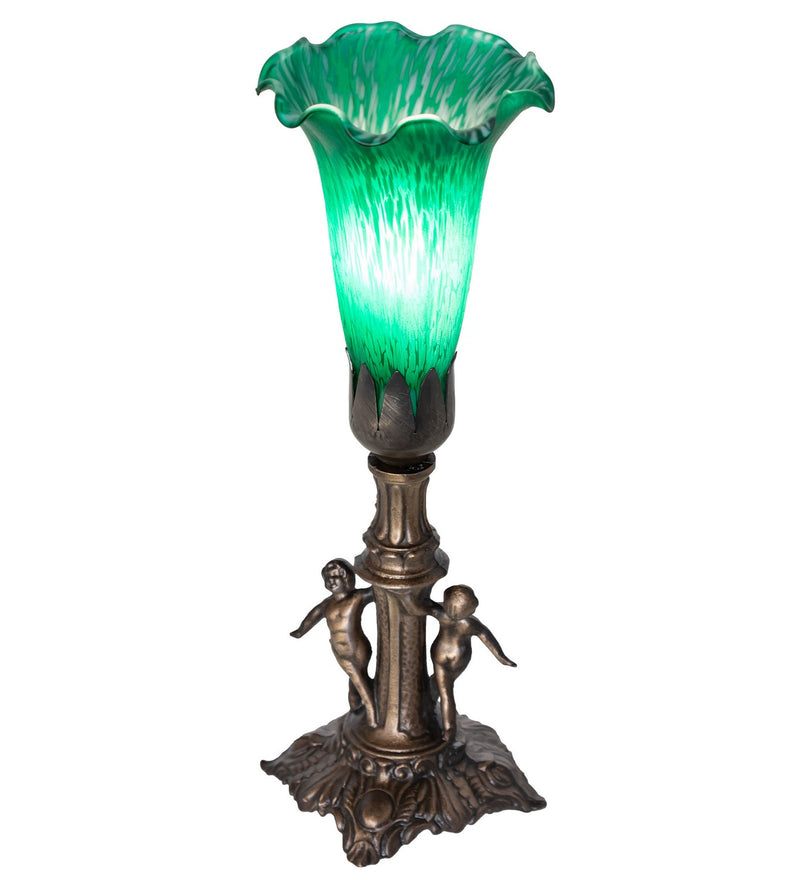 Meyda Tiffany 262938 One Light Mini Lamp, Antique Brass