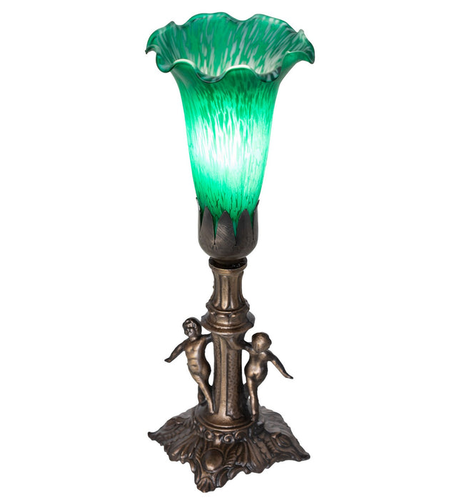 Meyda Tiffany 262938 One Light Mini Lamp, Antique Brass