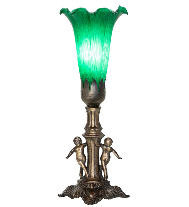 Meyda Tiffany 262938 One Light Mini Lamp, Antique Brass