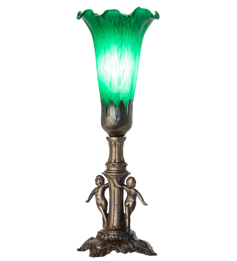 Meyda Tiffany 262938 One Light Mini Lamp, Antique Brass