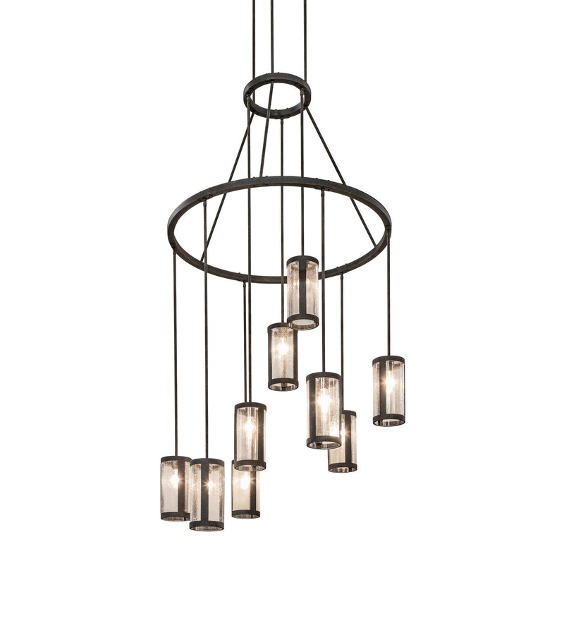 Meyda Tiffany 263399 Nine Light Chandelier, Distressed Chestnut