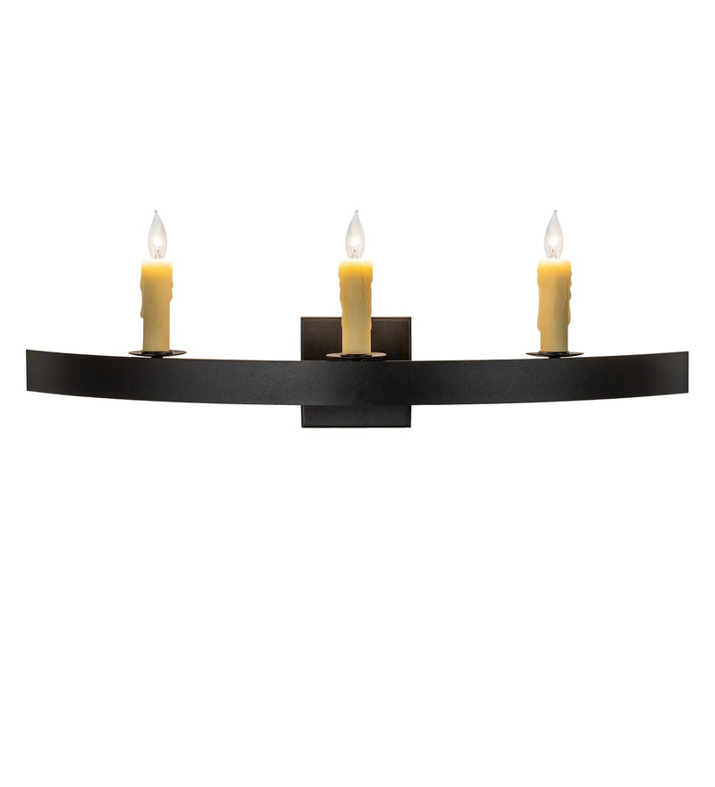 Meyda Tiffany 263901 Three Light Wall Sconce, Textured Black