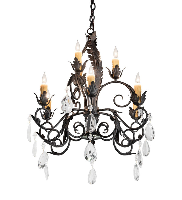 Meyda Tiffany 267303 Nine Light Chandelier, Chestnut Textured