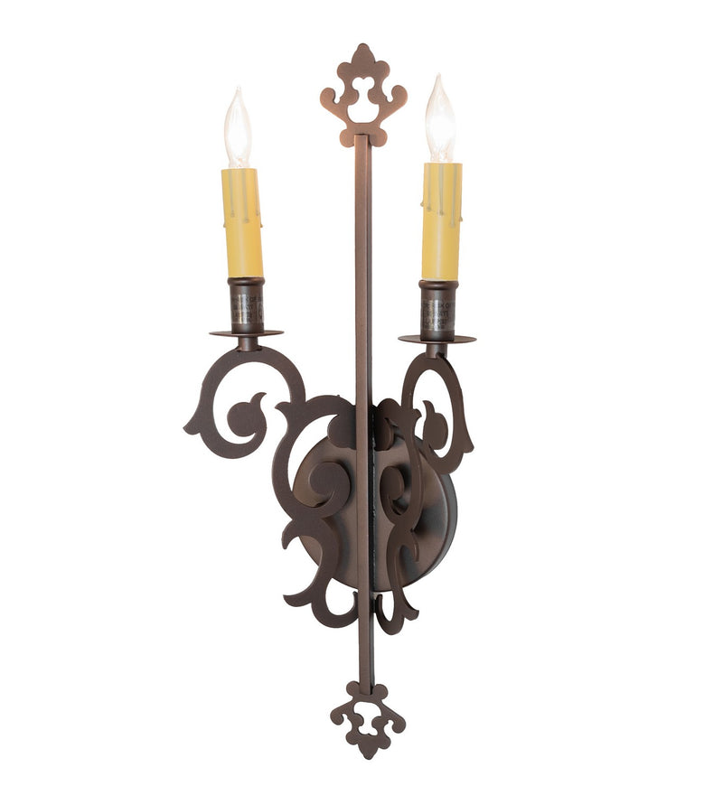 Meyda Tiffany 268310 Two Light Wall Sconce, Mahogany Bronze