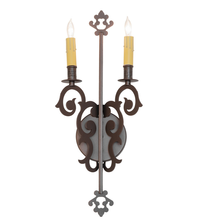 Meyda Tiffany 268310 Two Light Wall Sconce, Mahogany Bronze