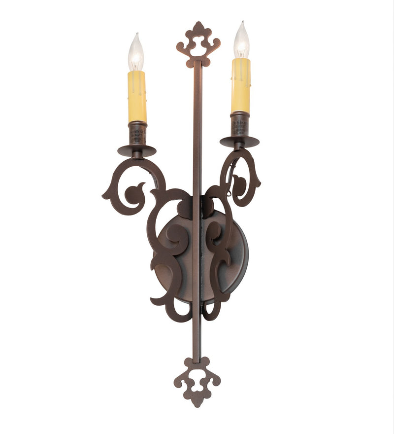Meyda Tiffany 268310 Two Light Wall Sconce, Mahogany Bronze