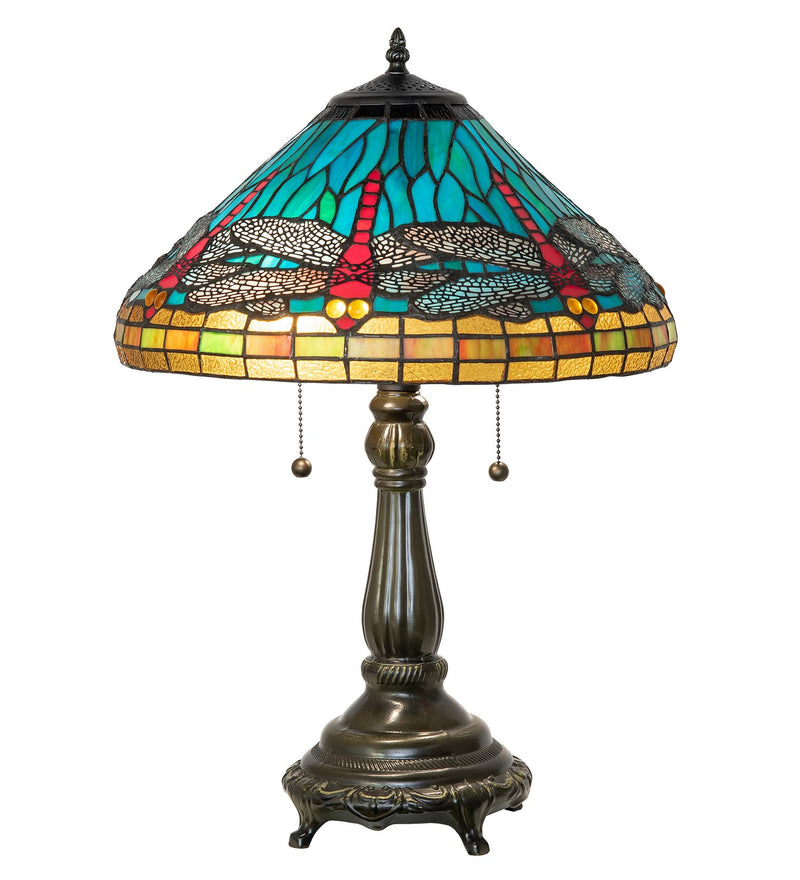 Meyda Tiffany 268332 Two Light Table Lamp, Mahogany Bronze