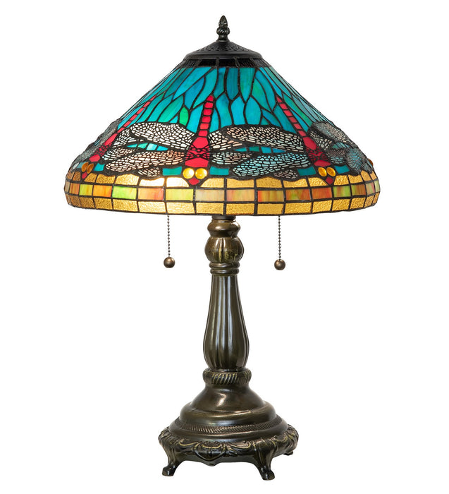 Meyda Tiffany 268332 Two Light Table Lamp, Mahogany Bronze