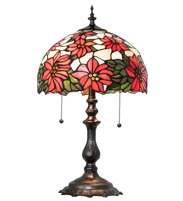 Meyda Tiffany 269101 Two Light Table Lamp, Mahogany Bronze