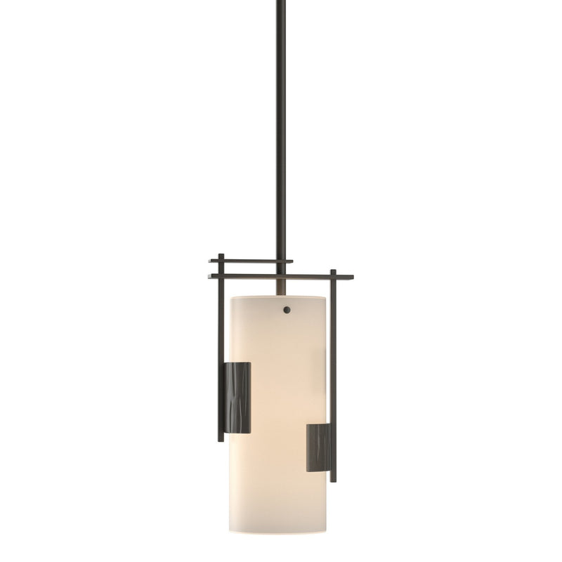 Hubbardton Forge 185400-SKT-MULT-07-GG0075 One Light Mini Pendant, Dark Smoke