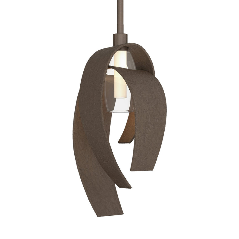 Hubbardton Forge 186530-SKT-MULT-05-YE0377 One Light Mini Pendant, Bronze