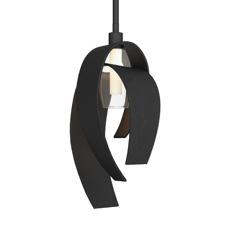 Hubbardton Forge 186530-SKT-MULT-10-YE0377 One Light Mini Pendant, Black