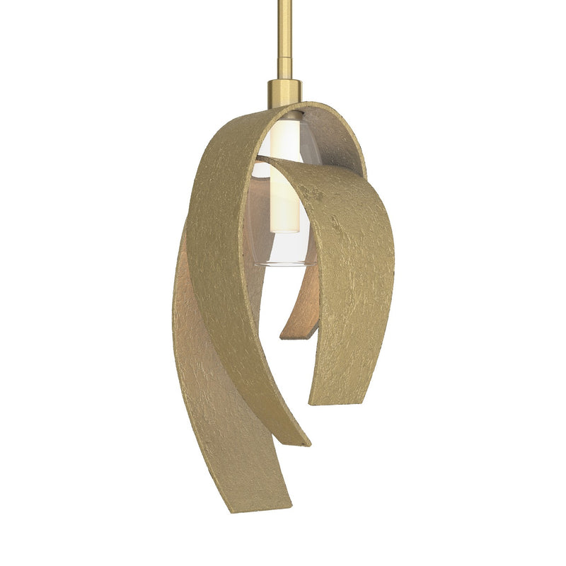 Hubbardton Forge 186530-SKT-MULT-86-YE0377 One Light Mini Pendant, Modern Brass