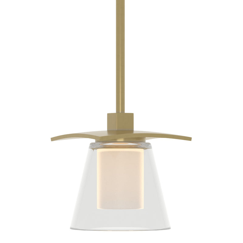 Hubbardton Forge 186600-SKT-MULT-86-ZU0284 One Light Mini Pendant, Modern Brass