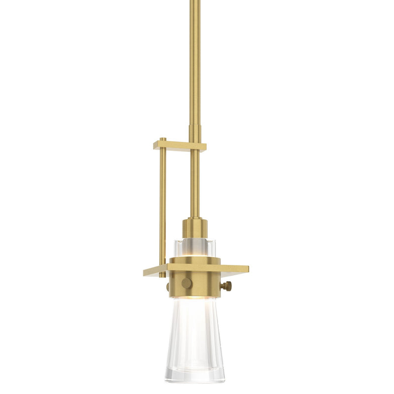 Hubbardton Forge 187100-SKT-MULT-86-ZM0343 One Light Mini Pendant, Modern Brass