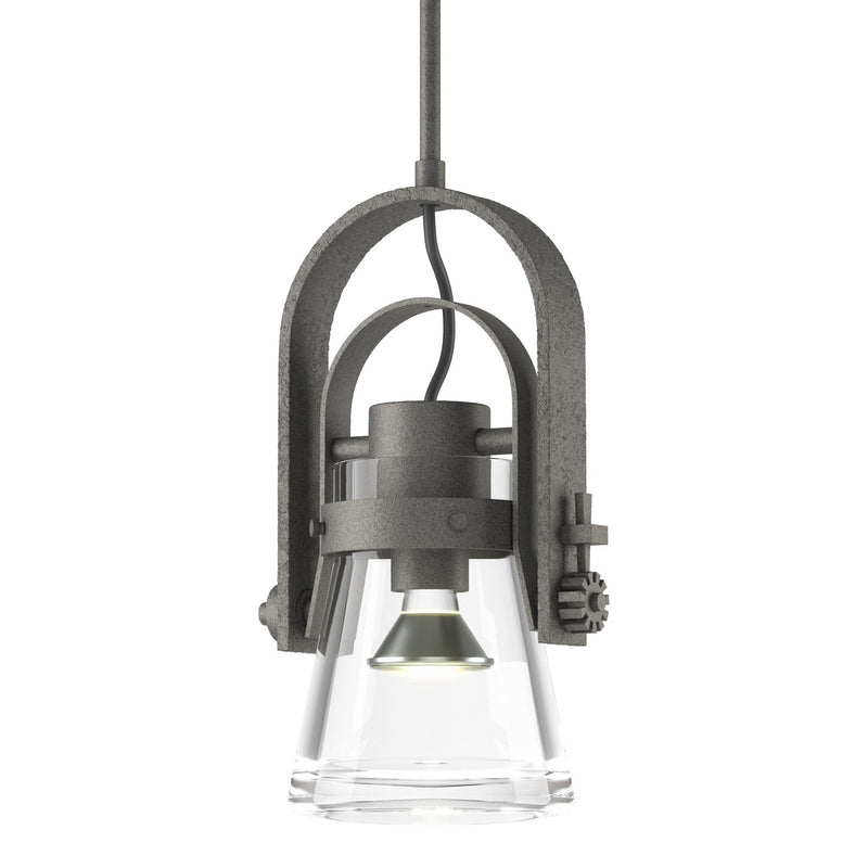 Hubbardton Forge 187200-SKT-MULT-20-ZM0467 One Light Mini Pendant, Natural Iron
