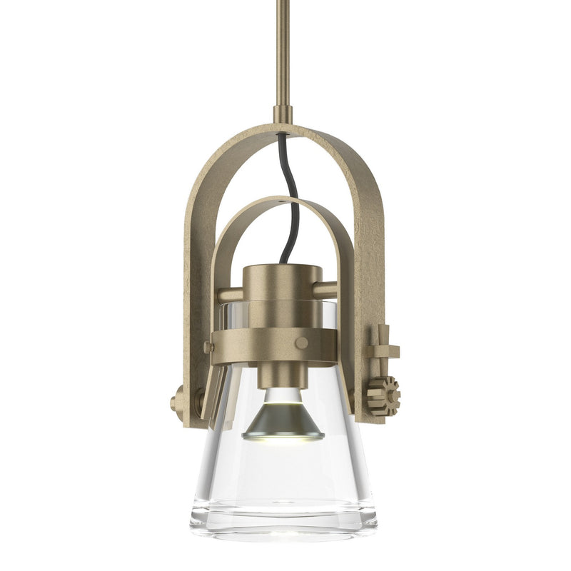 Hubbardton Forge 187200-SKT-MULT-84-ZM0467 One Light Mini Pendant, Soft Gold