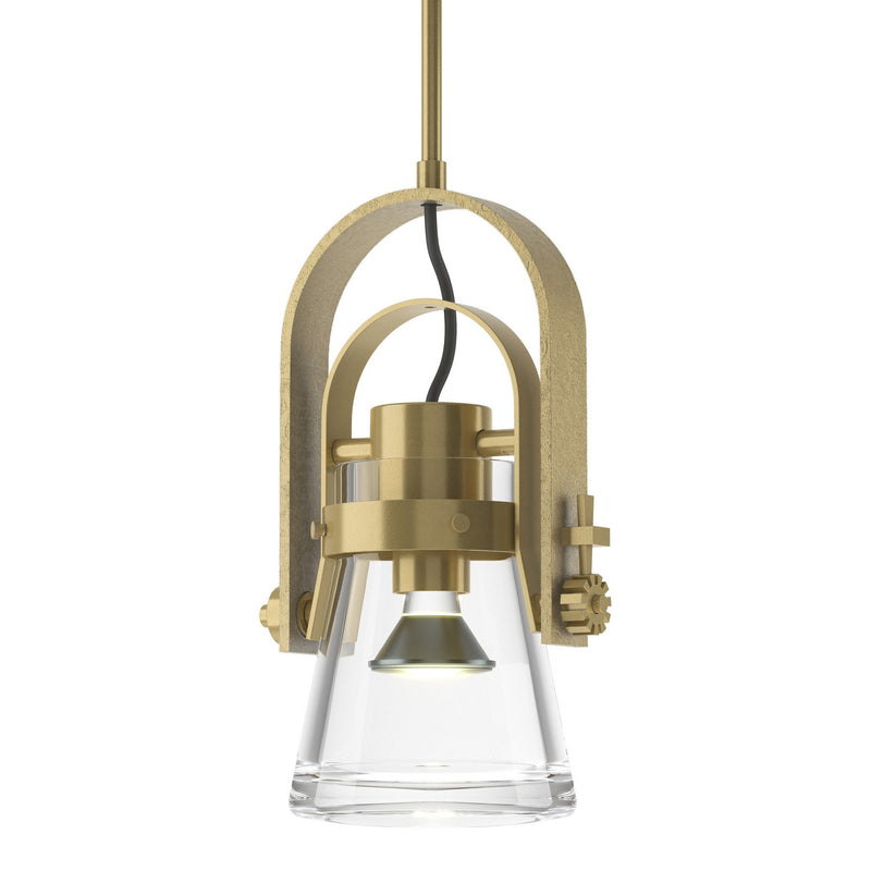 Hubbardton Forge 187200-SKT-MULT-86-ZM0467 One Light Mini Pendant, Modern Brass