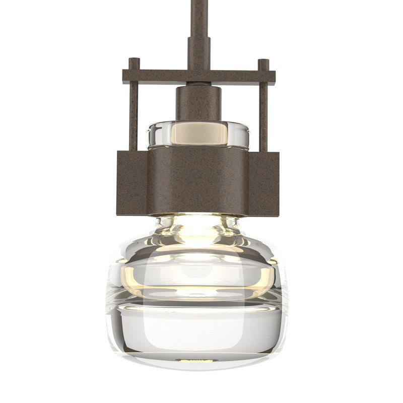 Hubbardton Forge 187300-SKT-MULT-05-ZM0435 One Light Mini Pendant, Bronze