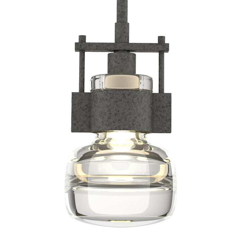 Hubbardton Forge 187300-SKT-MULT-20-ZM0435 One Light Mini Pendant, Natural Iron