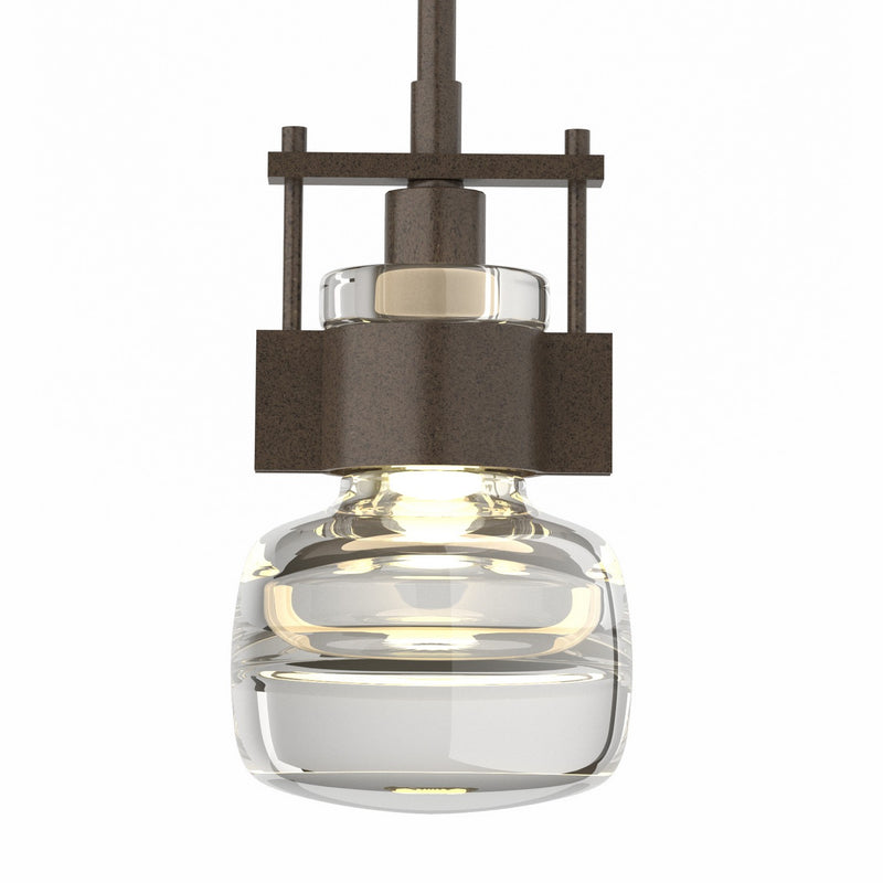 Hubbardton Forge 187330-SKT-MULT-05-ZM0448 One Light Mini Pendant, Bronze