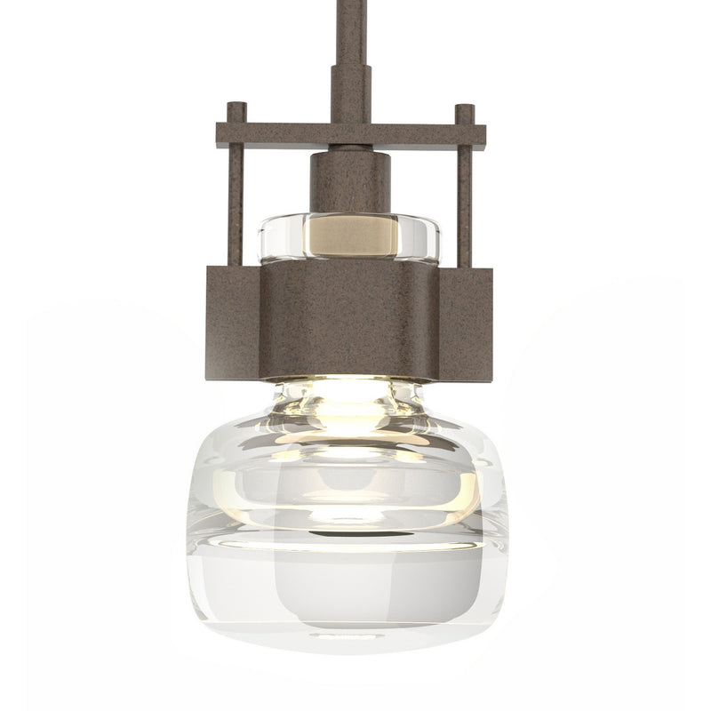 Hubbardton Forge 187340-SKT-MULT-05-ZM0447 One Light Mini Pendant, Bronze