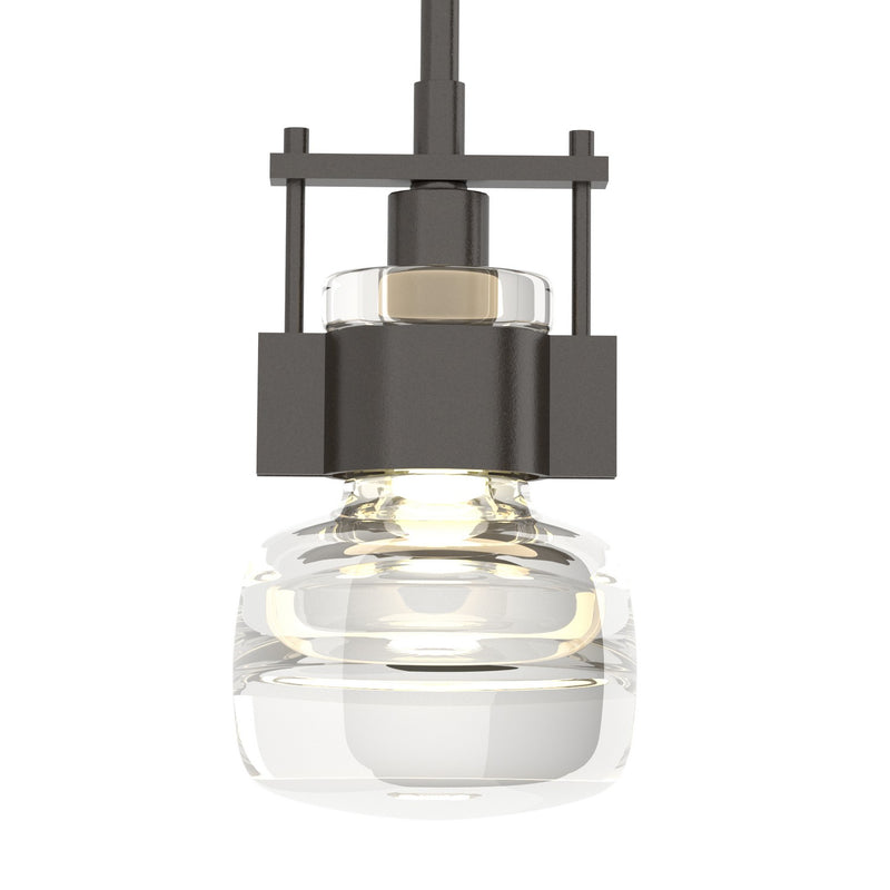 Hubbardton Forge 187340-SKT-MULT-14-ZM0447 One Light Mini Pendant, Oil Rubbed Bronze