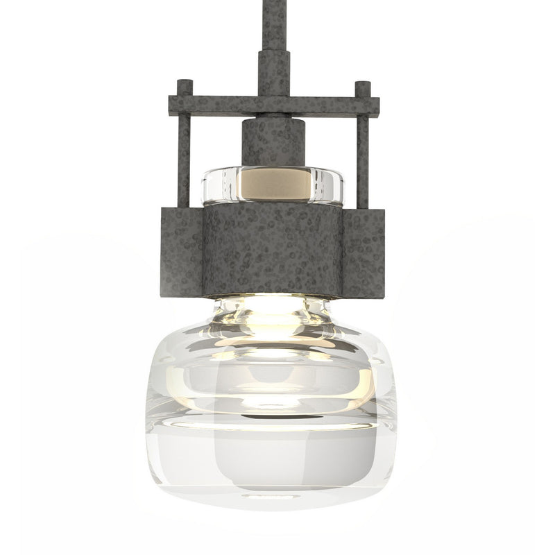 Hubbardton Forge 187340-SKT-MULT-20-ZM0447 One Light Mini Pendant, Natural Iron