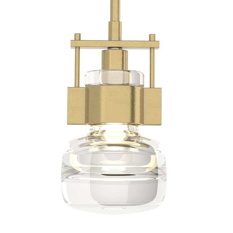 Hubbardton Forge 187340-SKT-MULT-86-ZM0447 One Light Mini Pendant, Modern Brass