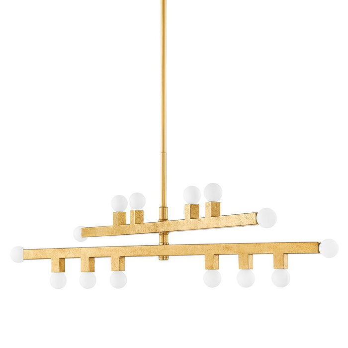 Mitzi H823914-VGL 14 Light Chandelier, Vintage Gold Leaf