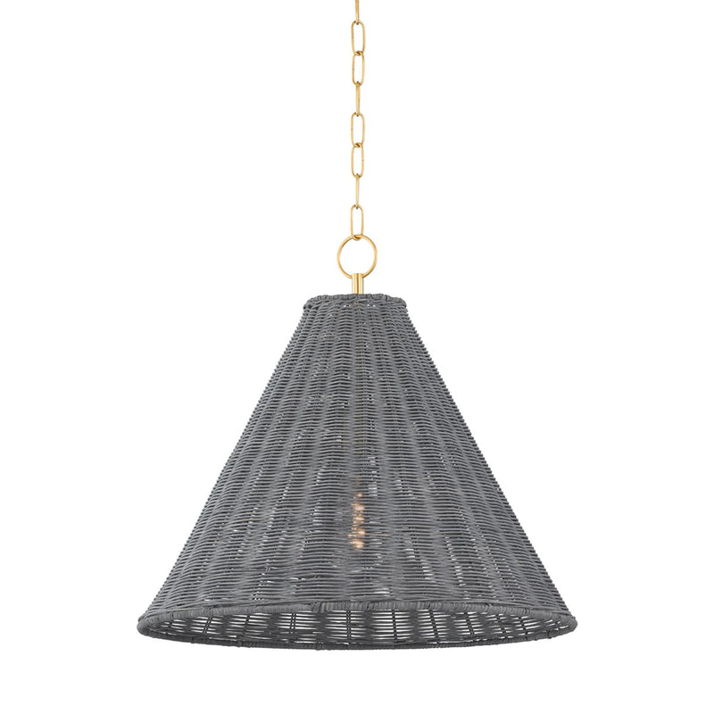 Mitzi H825701-AGB One Light Pendant, Aged Brass