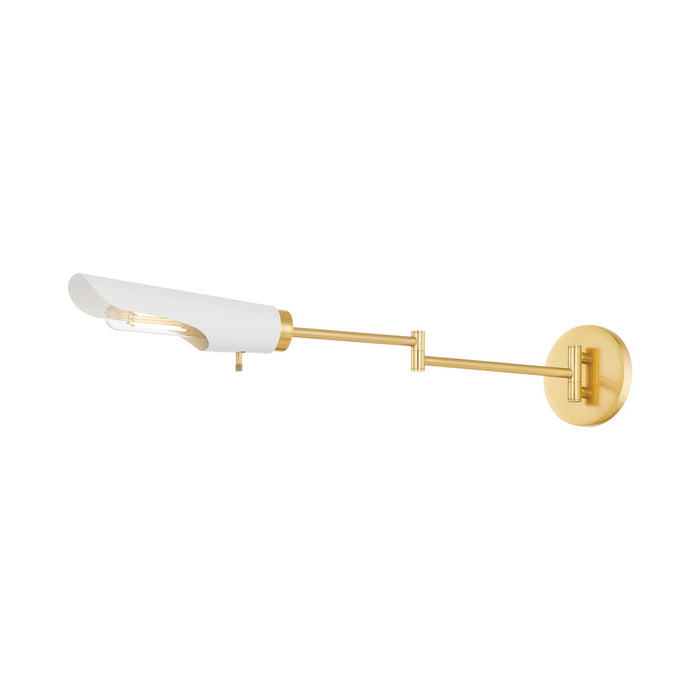 Mitzi H828101-AGB/SWH One Light Wall Sconce, Aged Brass/Soft White