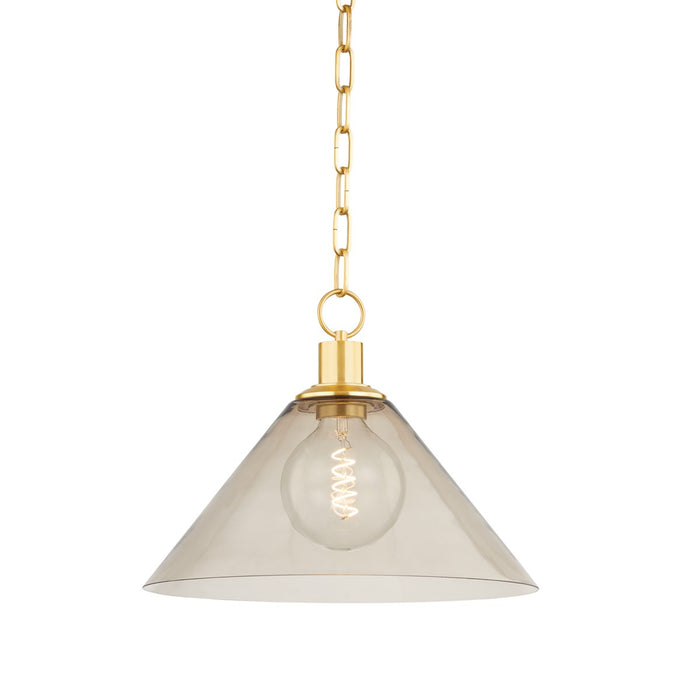 Mitzi H829701L-AGB One Light Pendant, Aged Brass