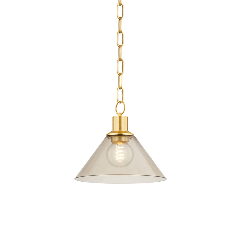 Mitzi H829701S-AGB One Light Pendant, Aged Brass