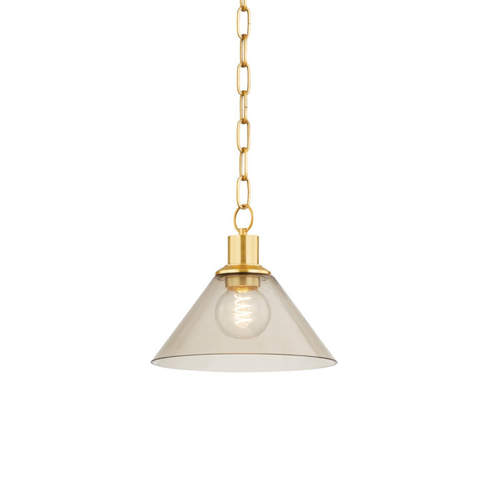 Mitzi H829701S-AGB One Light Pendant, Aged Brass