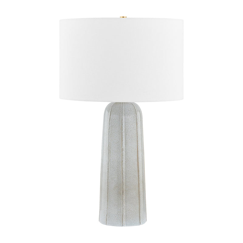 Mitzi HL822201-AGB/CRA One Light Table Lamp, Aged Brass/ Ceramic Reactive Ash