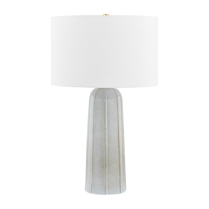 Mitzi HL822201-AGB/CRA One Light Table Lamp, Aged Brass/ Ceramic Reactive Ash