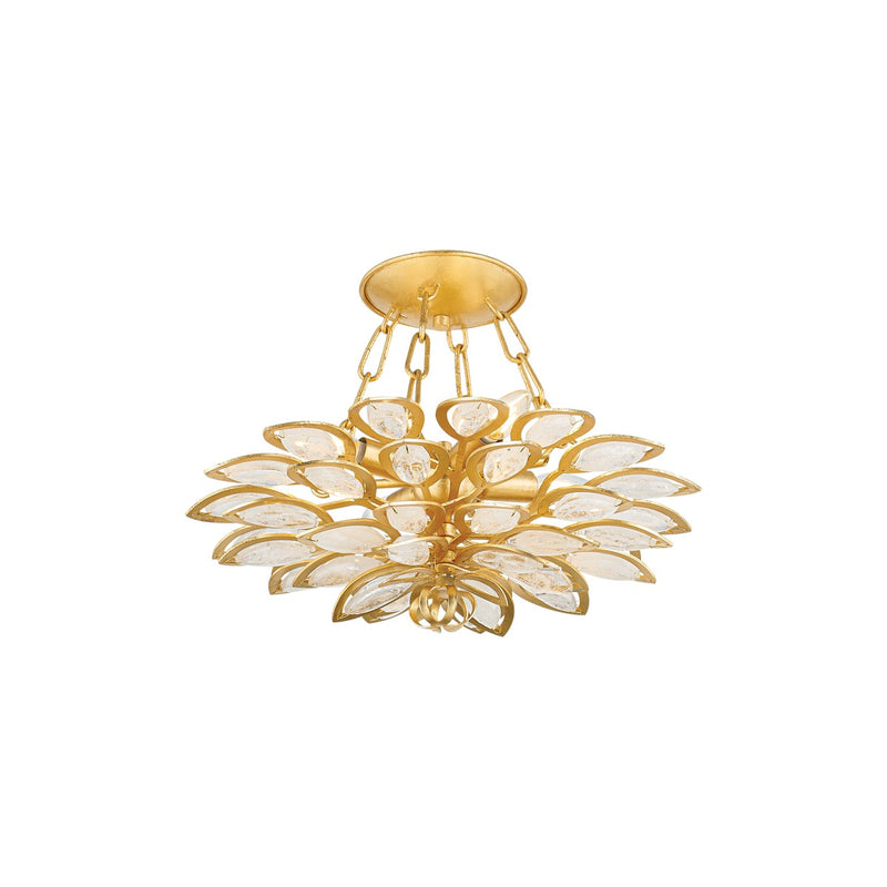 Corbett Lighting 363-18-GL Four Light Semi Flush Mount, Gold Leaf